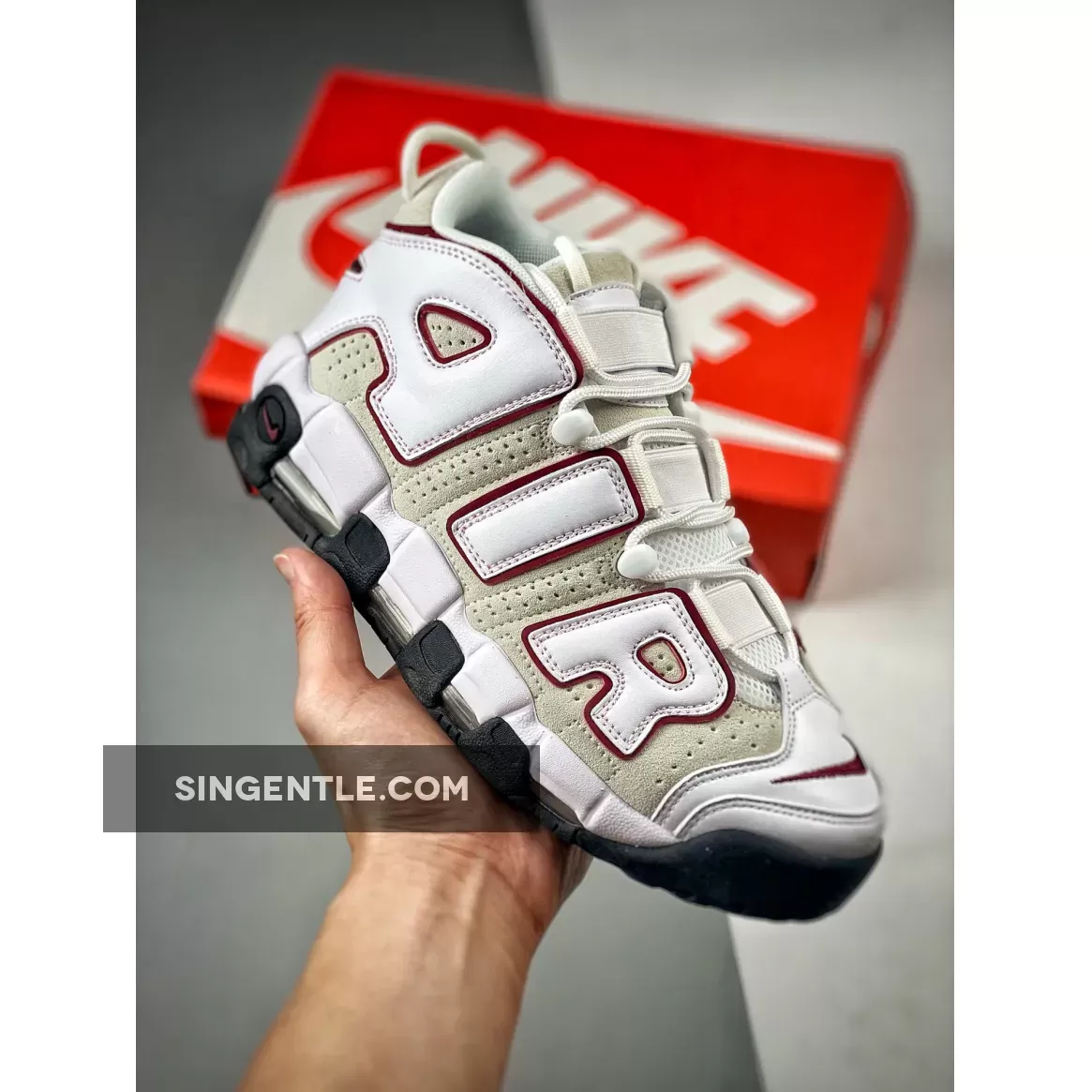 Nike Air More Uptempo White Grey Red FB1380-100