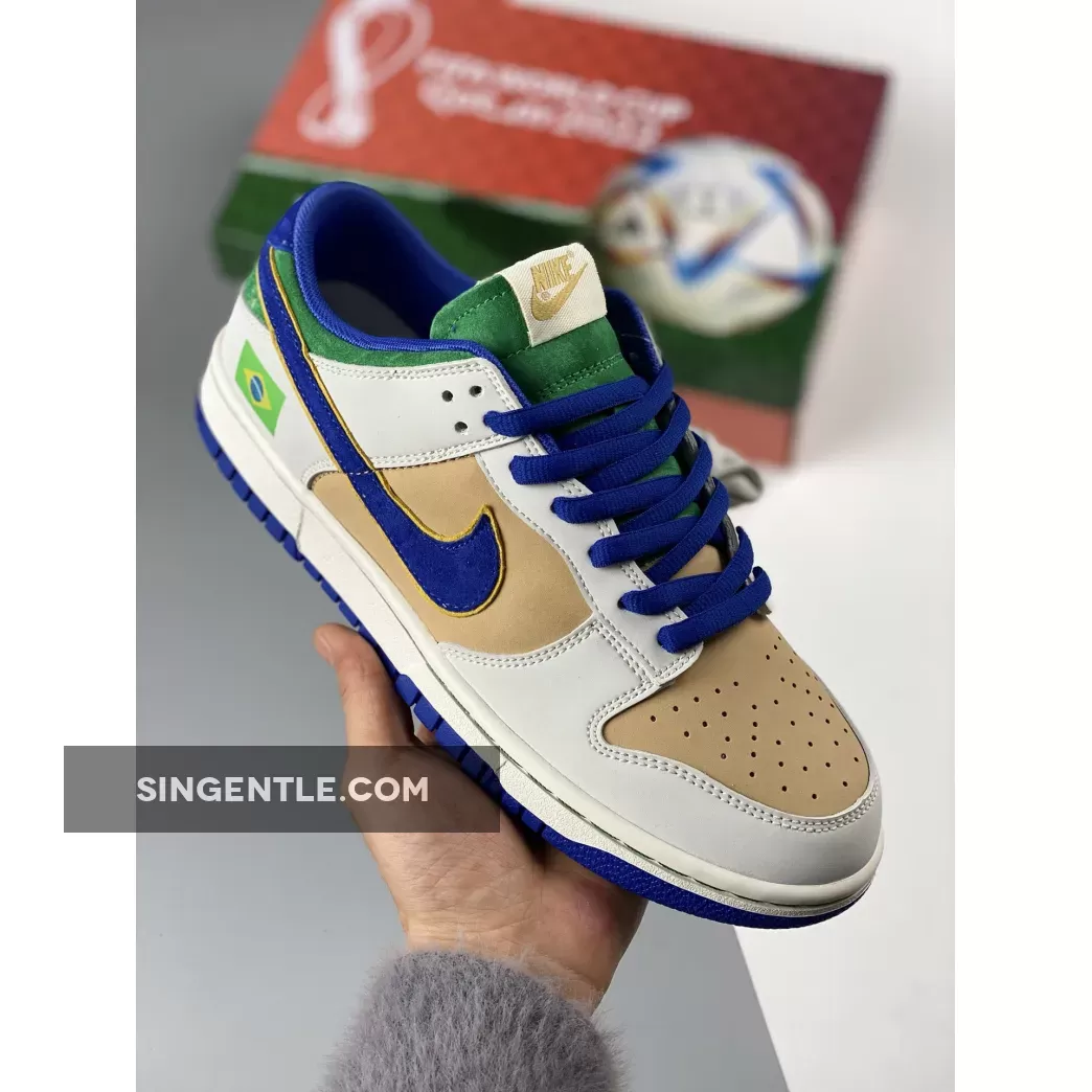 Cheap Nike Dunk Low 'Brazil ' White Brown Green 1680452388