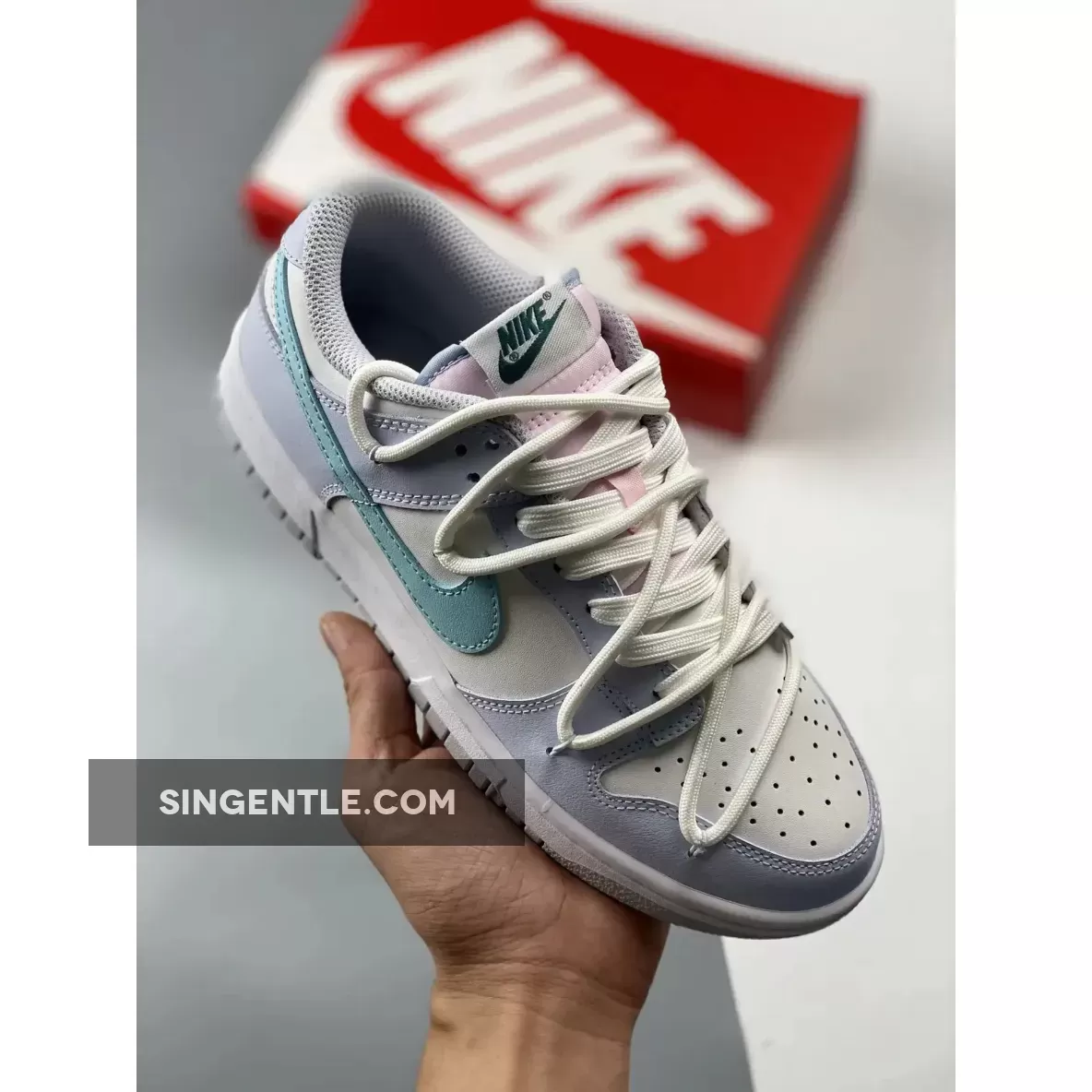 Nike Dunk Low Grey/Mineral Teal/Pink Cheap SN-849486881