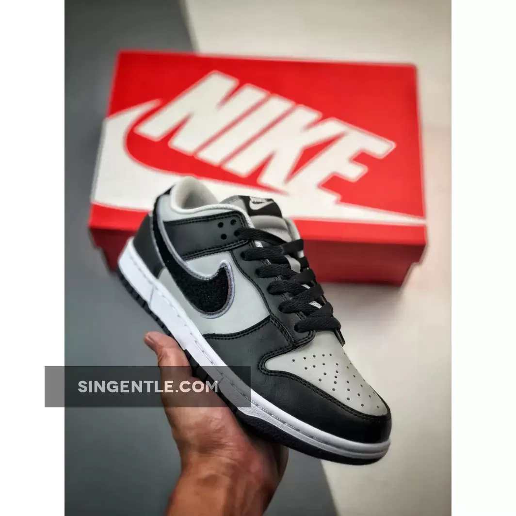 Nike Dunk Low "Chenille Swoosh" Black Grey DQ7683-001