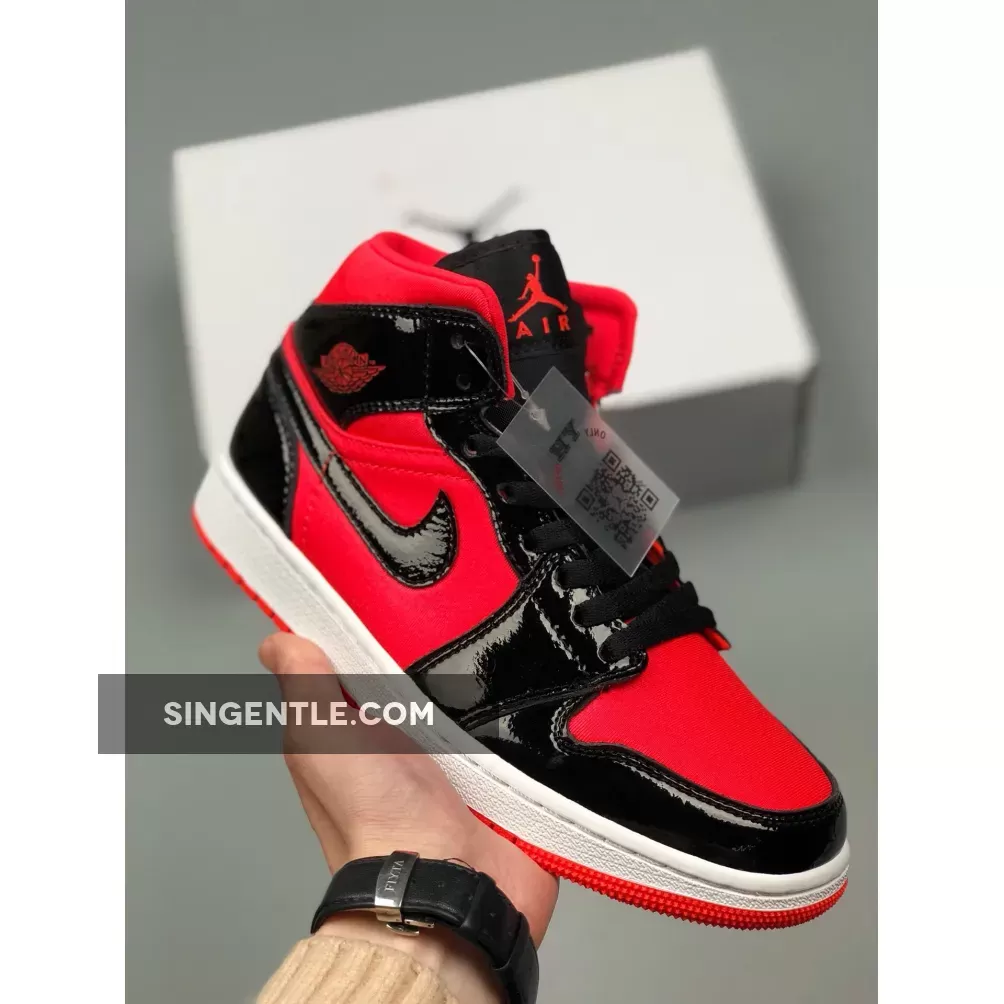 Air Jordan 1 Mid Hot Punch/Patent Leather BQ6472-600 hot jordan