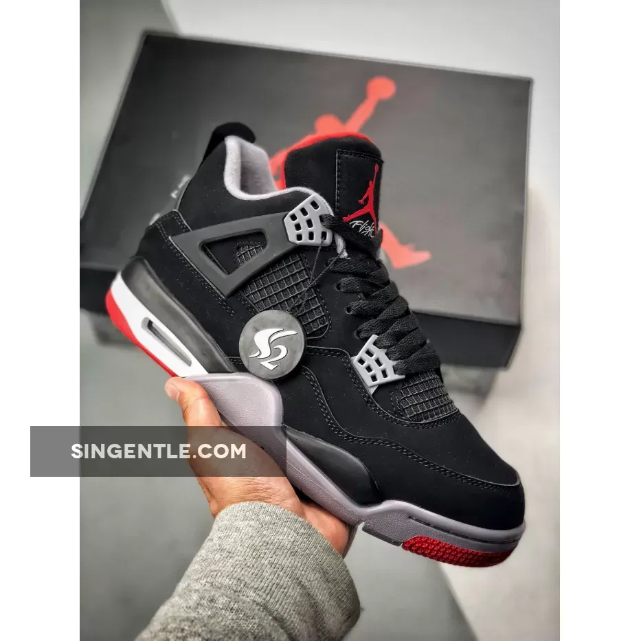 Air Jordan 4 'Bred' Black/Cement Grey-Summit White-Fire Red / 4 bred