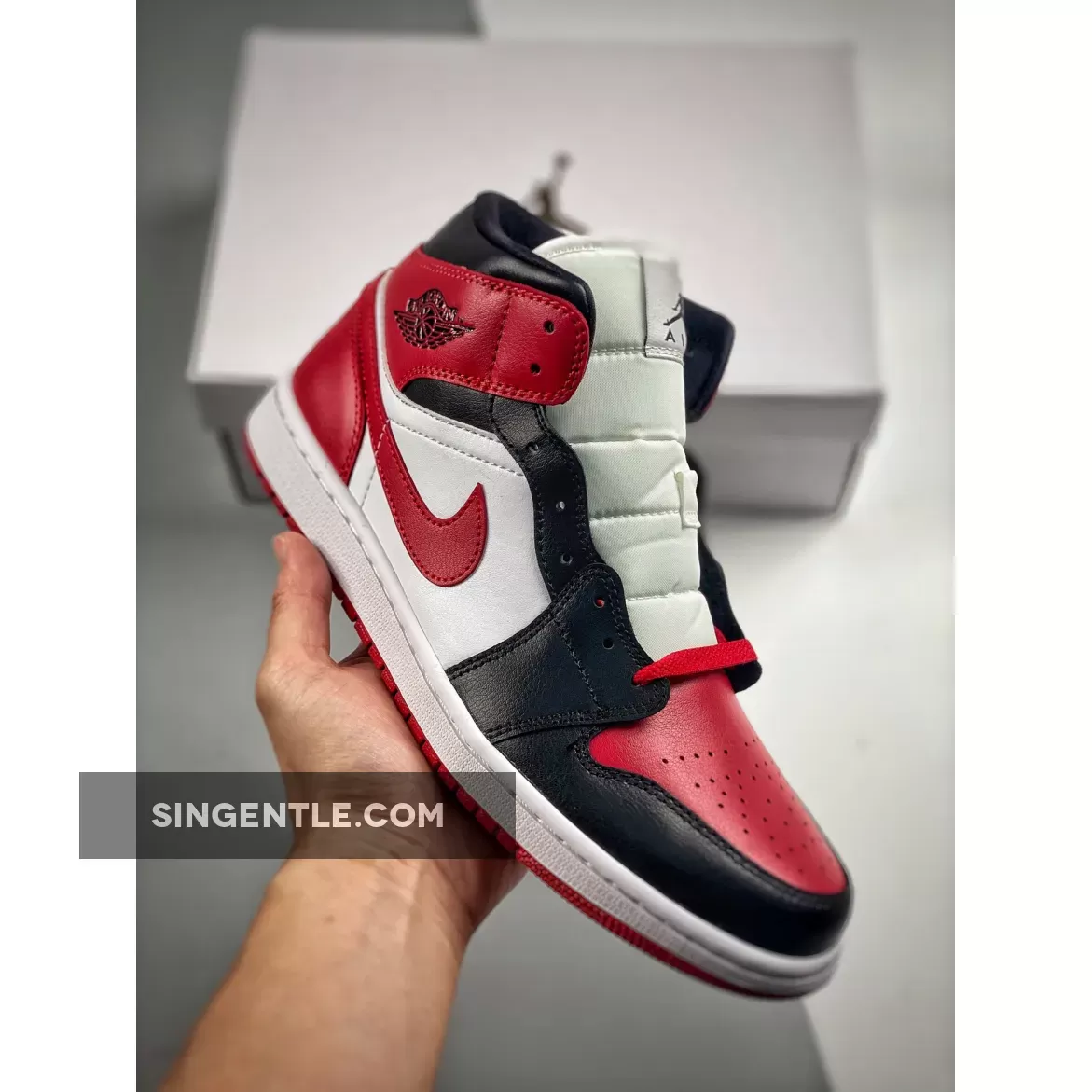 Air Jordan 1 Mid 'Bred Toe' BQ6472-079 #air jordan 1 mid alternate bred toe