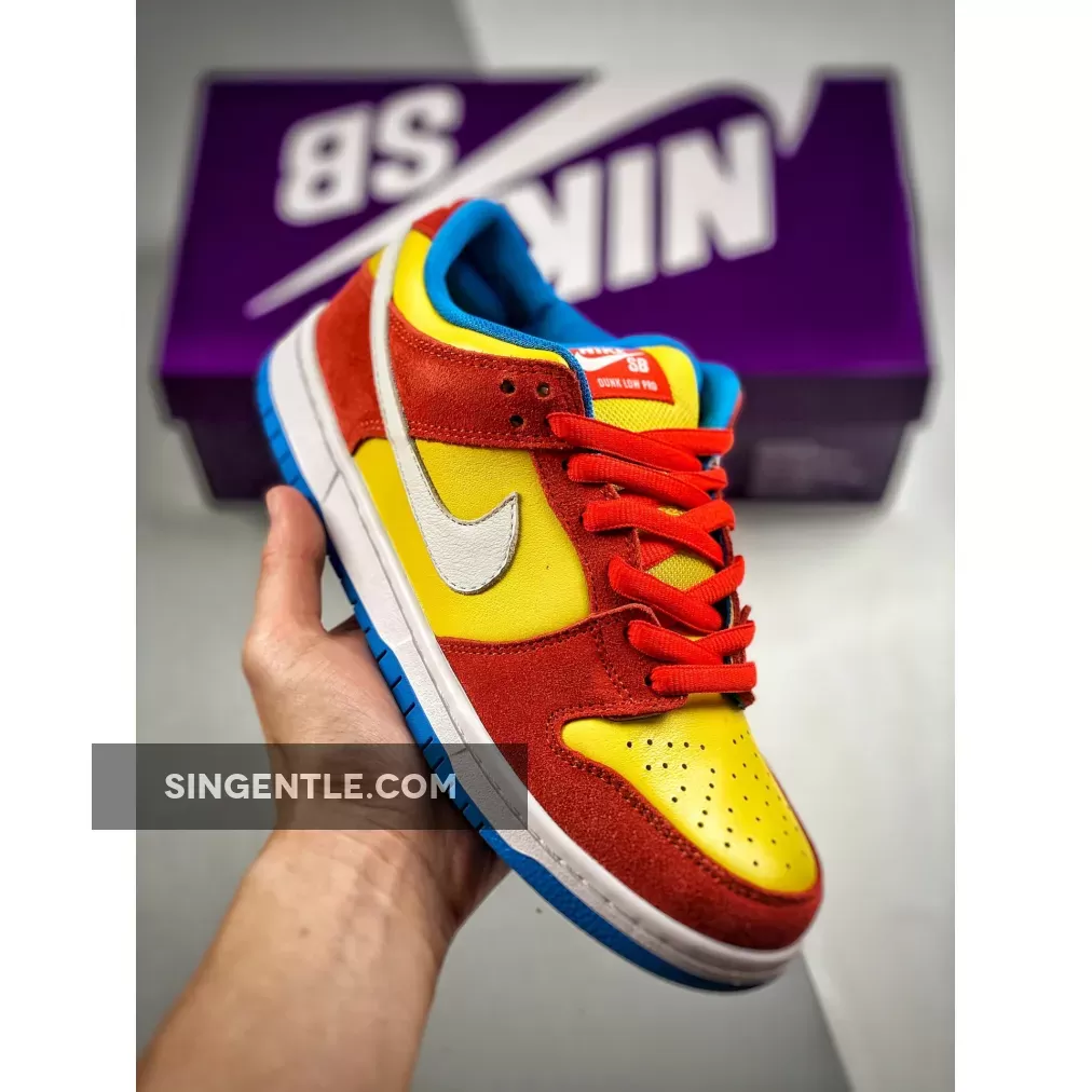 Nike SB Dunk Low 'Bart Simpson' Habanero Red/White-Blue Hero BQ6817-602 #dunk low bart simpsons