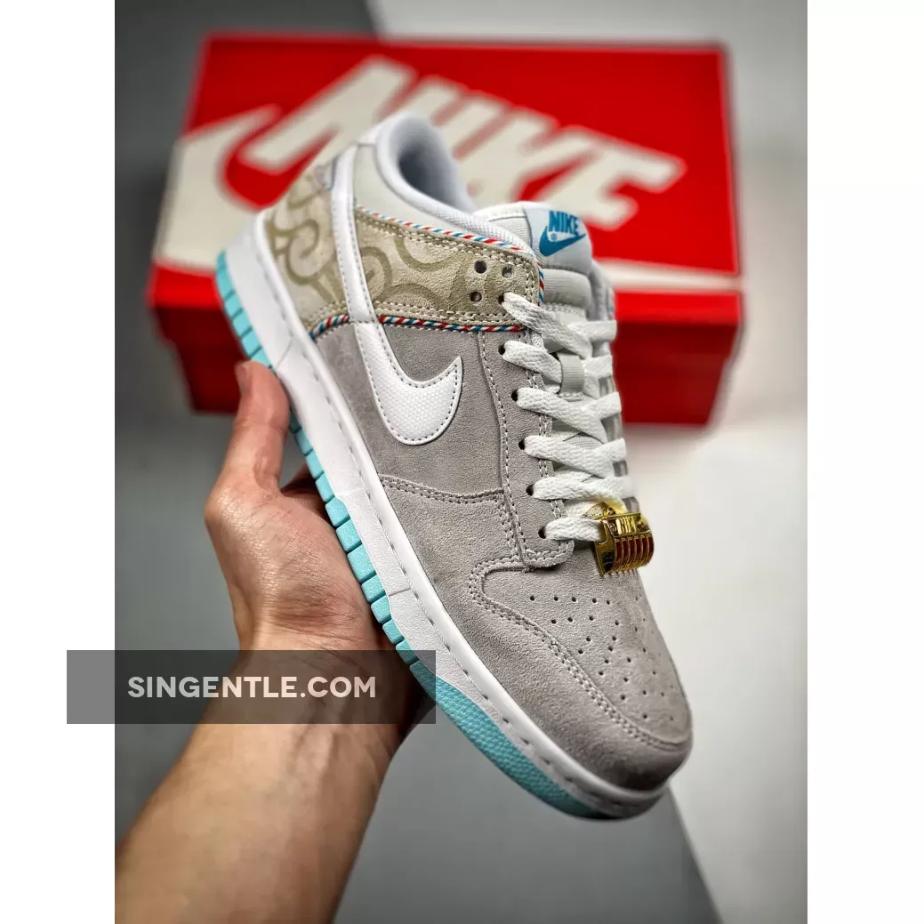 Nike Dunk Low Barber Shop Grey/White-Red-Blue