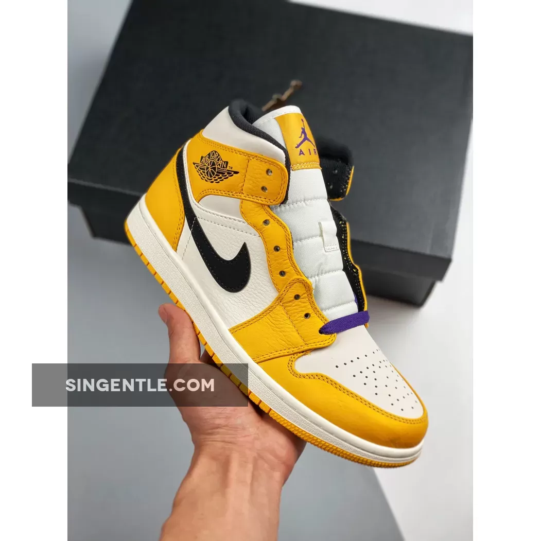 Air Jordan 1 Mid 'Lakers' Yellow White Purple lakers color jordan 1