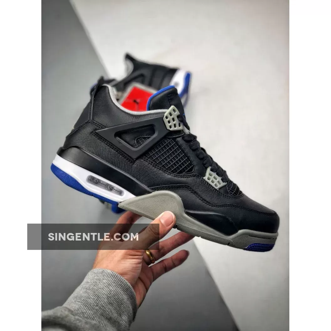 Air Jordan 4 Black/Game Royal-Matte Silver-White #alternative motorsport