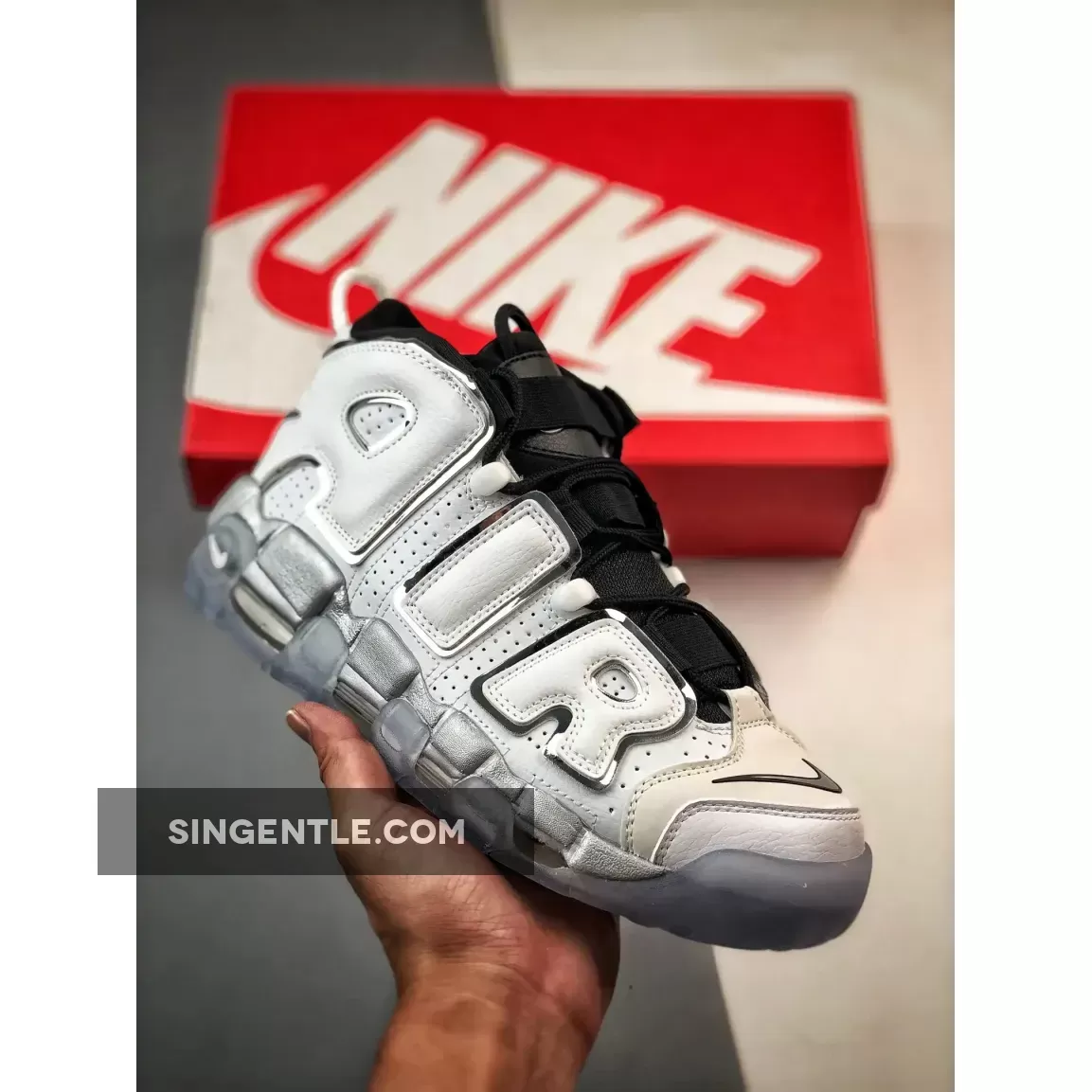 Nike Air More Uptempo White/Black/Clear/Metallic Silver | UPTEMPO WOMENS