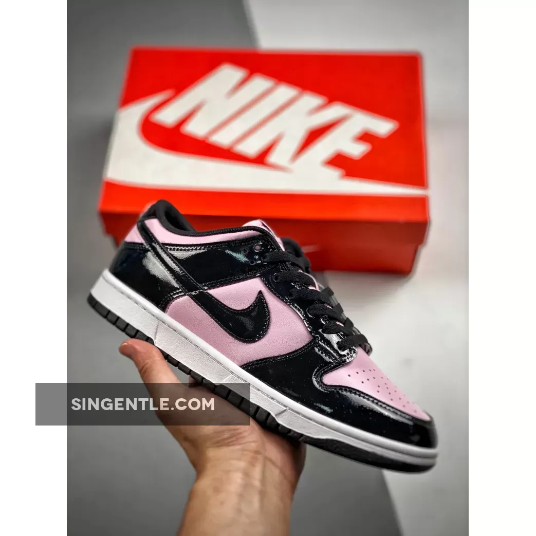 Nike Dunk Low Pink Black Patent | pink fur dunks DJ9955-600