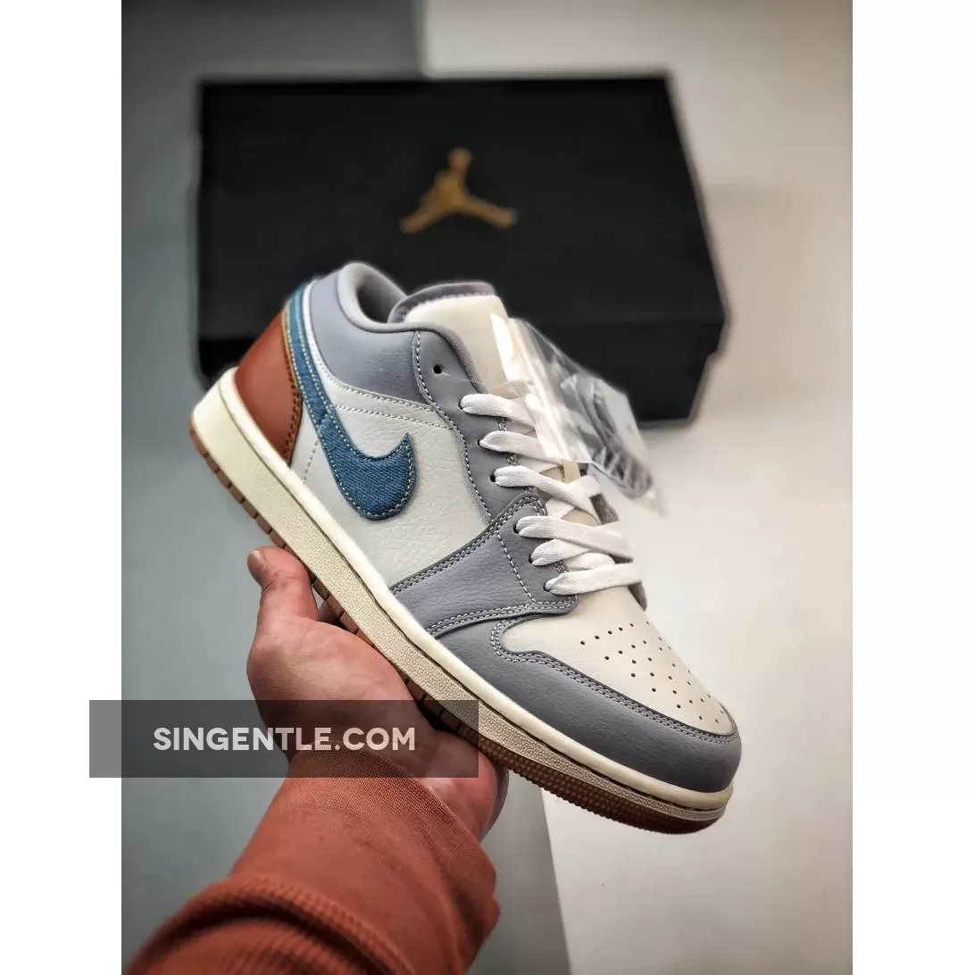 Air Jordan 1 Low "Denim" Phantom/Coconut Milk/Star Blue