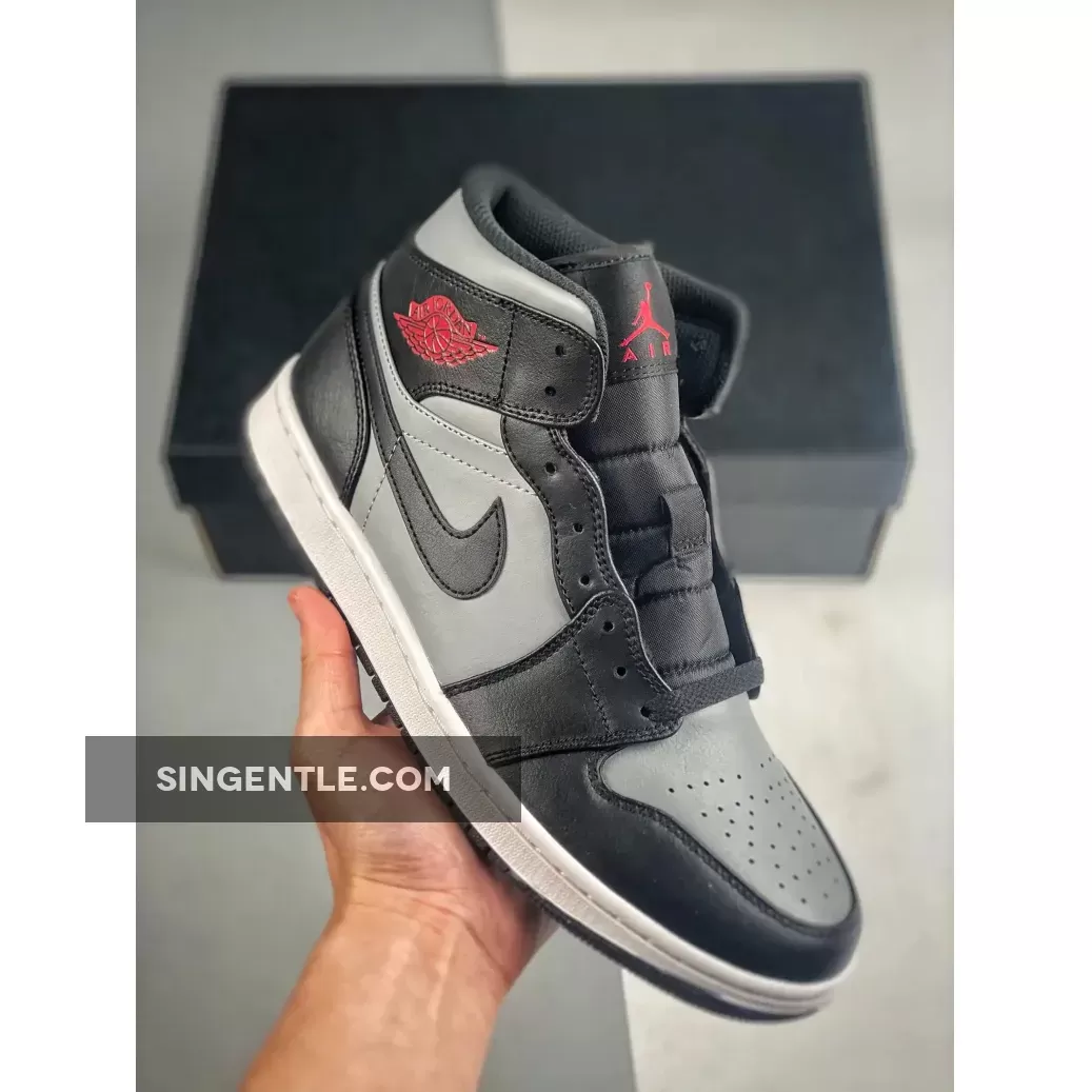 Air Jordan 1 Mid "Shadow Red" Black/Particle Grey/White